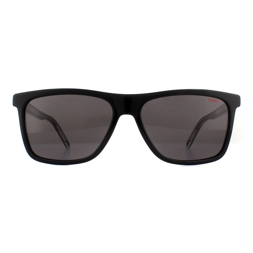 Hugo Boss by Rectangle Mens Black Crystal Grey Sunglasses - One Size